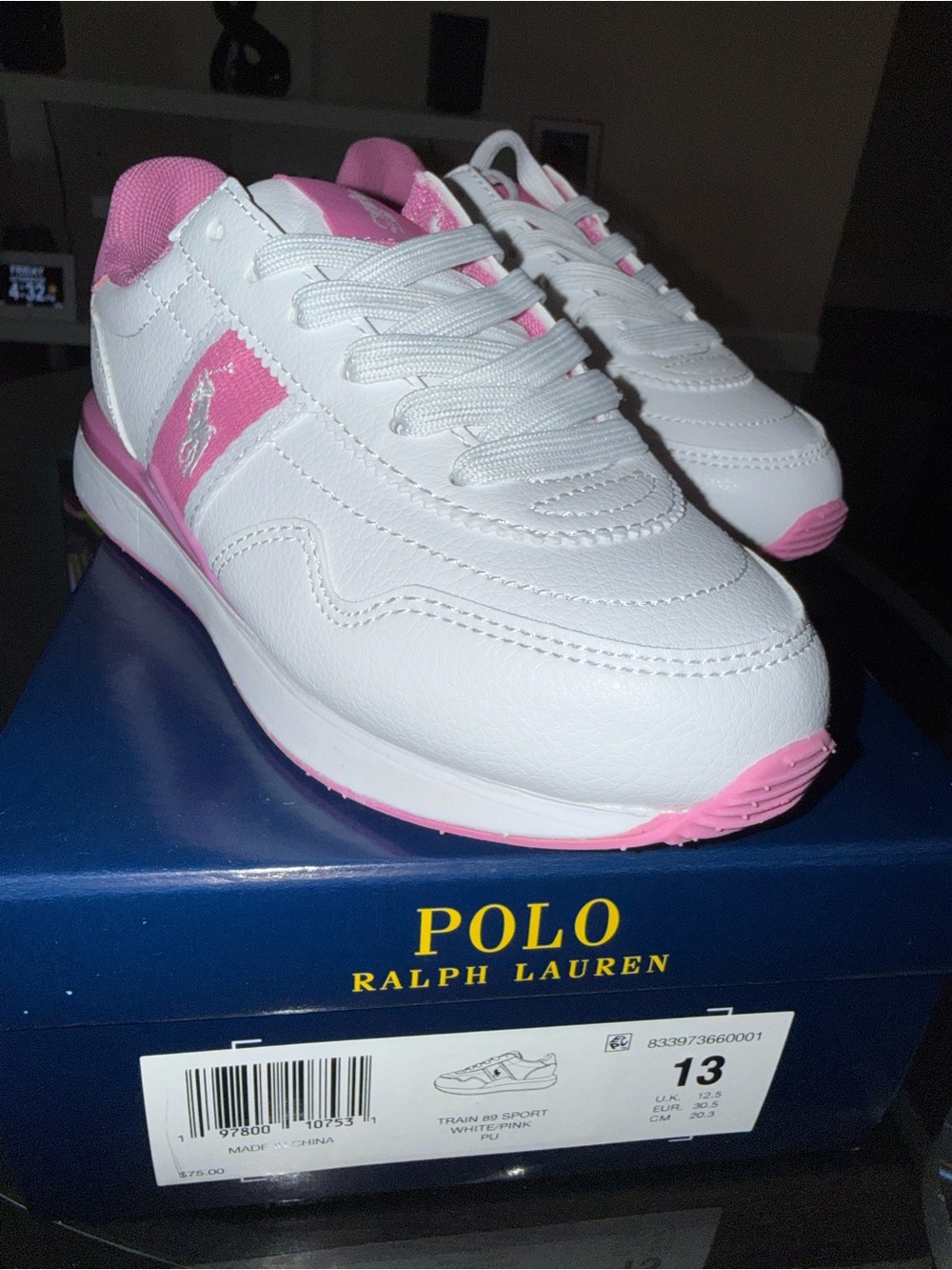 Polo by Ralph Lauren White & Pink kids Sneakers